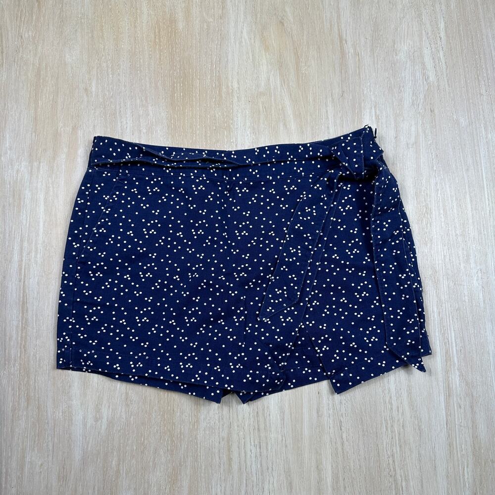 Vineyard Vines Navy Polka Dot Wrap Skort Side Tie Summer Preppy Coastal Skort 6